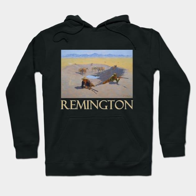 Fight for the Waterhole by Frederic Remington Hoodie by Naves